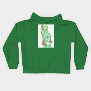 Inked Girl (green) Kids Hoodie